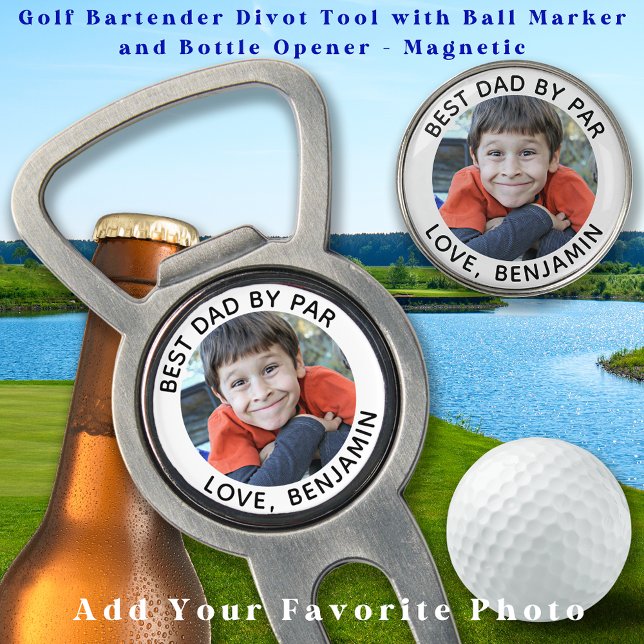 Custom Photo Best Dad By Par Modern Golf Divot Tool (Creator Uploaded)