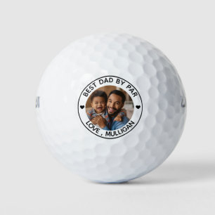 Custom Photo Best Dad By Par Monogram Golf Balls