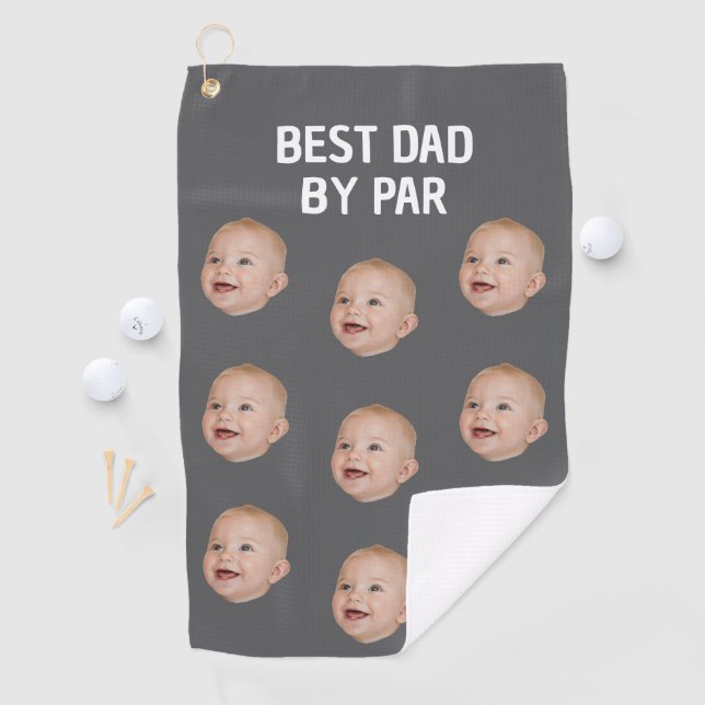 Custom Photo Best Dad By Par Personalized Baby Golf Towel (InSitu)