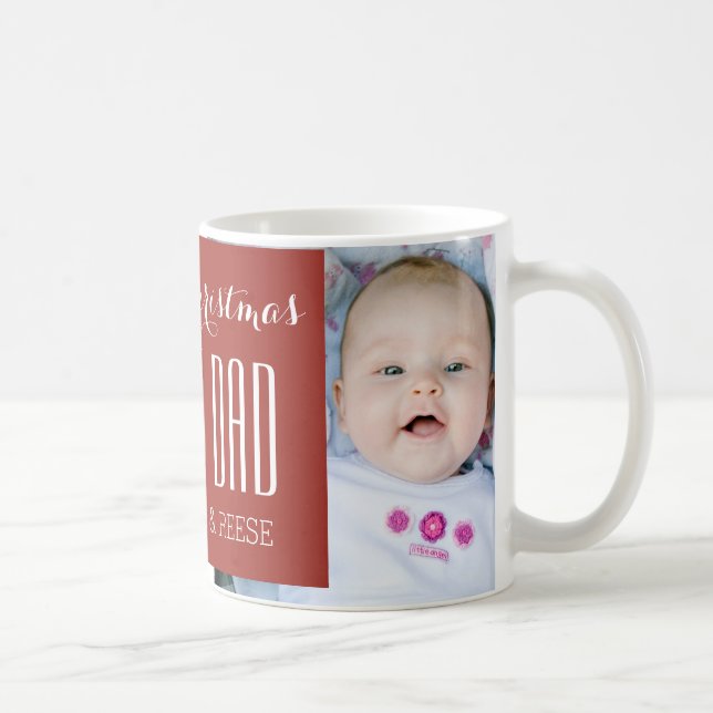 Custom Photo Best Dad Christmas Mug Red (Right)
