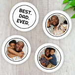 Custom Photo Best Dad Ever Coaster Set<br><div class="desc">Easy Personalize Your Own Unique acrylic coaster set from Ricaso - add your own photos or art and text to this great set - makes a wonderful unique keepsake or gift idea - best dad ever.</div>