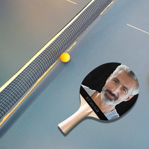 Custom photo best dad ever fathers day black ping pong paddle