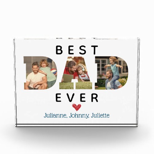 CUSTOM Photo Best DAD Ever Fathers Day Gift Award