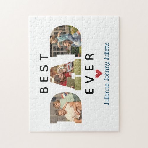 CUSTOM Photo Best DAD Ever Fathers Day Gift Jigsaw Puzzle