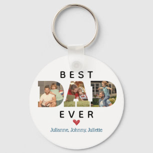 CUSTOM Photo Best DAD Ever Father's Day Gift Keychain