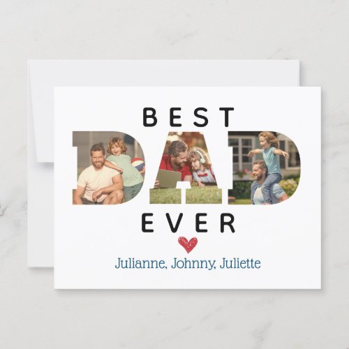CUSTOM Photo Best DAD Ever Fathers Day Gift Postcard