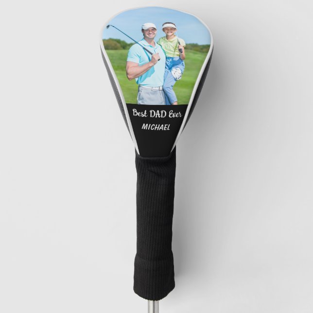 Custom Photo Best Dad Ever Personalized Gift Golf Head Cover (Front)