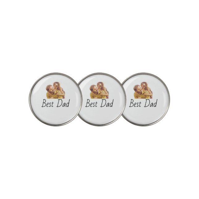 Custom Photo Best Dad Ever Personalized Golf Balls Ball Marker (3 Up)
