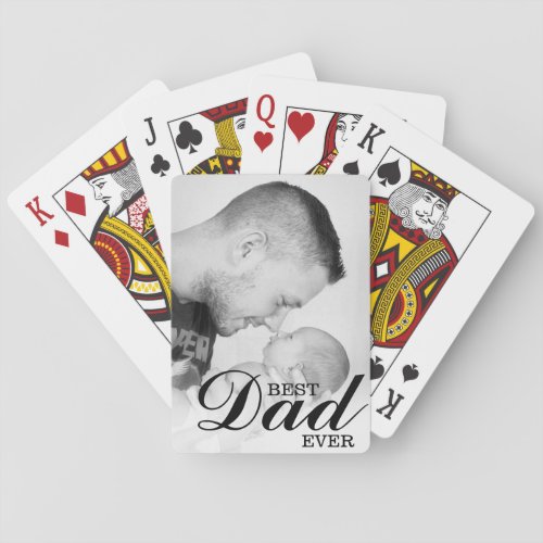 Custom Photo Best Dad Ever Playing Cards