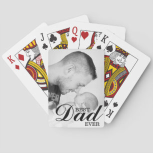 Custom Photo Best Dad Ever Poker Cards