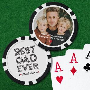 Custom Photo Best Dad Ever  Poker Chips