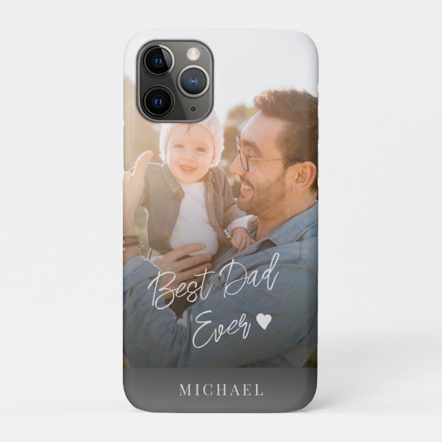 Custom photo best dad script name personalized Case-Mate iPhone case (Back)