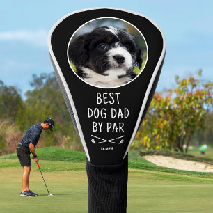 Custom Photo Best Dog Dad by Par Black Golf Head Cover