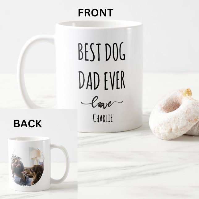 Custom Photo Best dog dad ever Coffee Mug (Creator Uploaded)