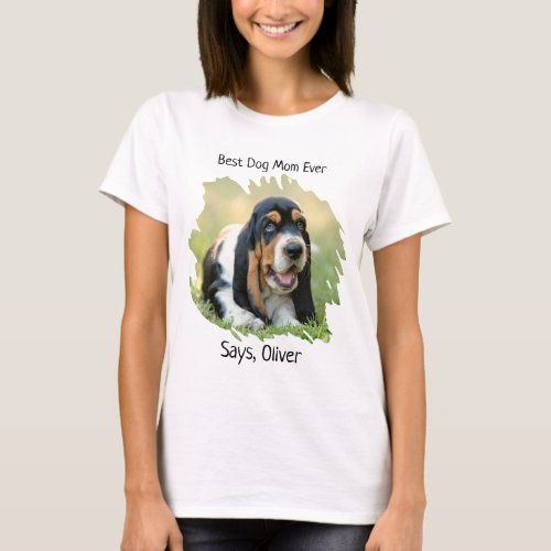 Custom Photo Best Dog Mom T_Shirt