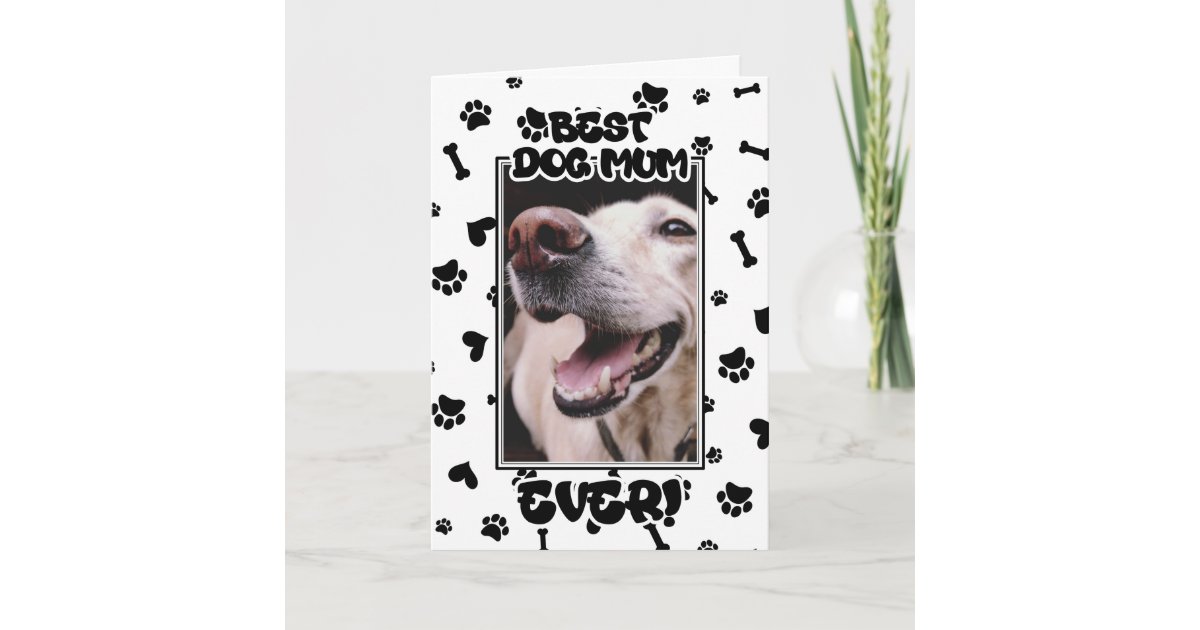 Custom Photo Best Dog Mum Ever Mother's Day Card | Zazzle