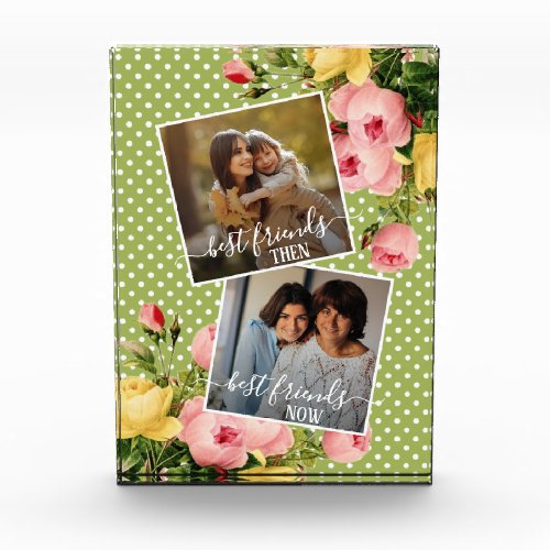 Custom Photo Best Friends Then And Now Pink Floral