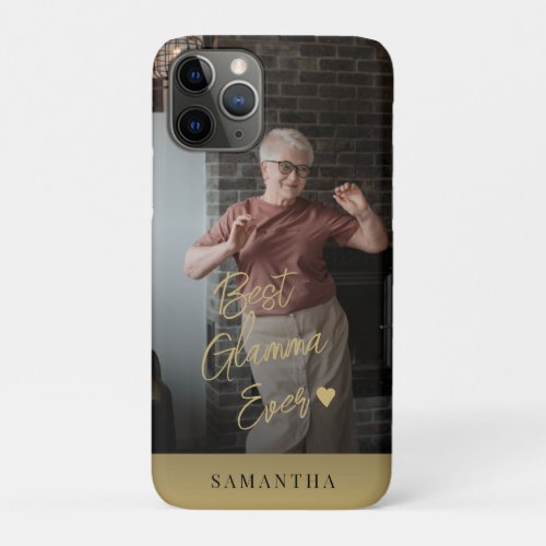 Custom photo best grandma script name personalized iPhone 11 pro case