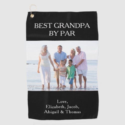Custom Photo Best Grandpa By Par Golf Towel