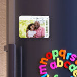 Custom Photo - Best Grandpa in the Universe Magnet<br><div class="desc">Personalize this simple and modern photo magnet for your grandpa (grandad, papa etc). The template is set up ready for you to add your own photo and edit the sample wording if you wish. Sample text currently reads "Best Grandpa in the universe". The design has a trendy color palette of...</div>