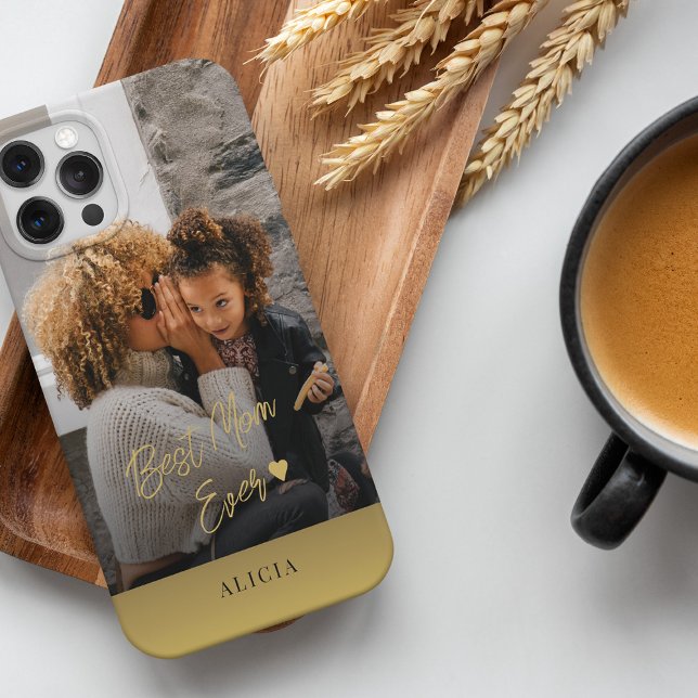 Custom photo best mom script name personalized  Case-Mate iPhone case (Creator Uploaded)