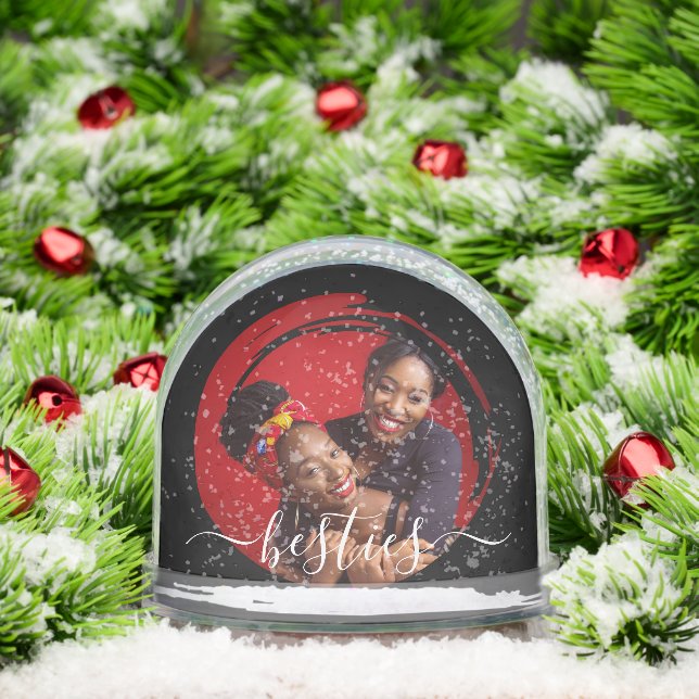 Custom Photo Besties Christmas Snow Globe (Christmas)