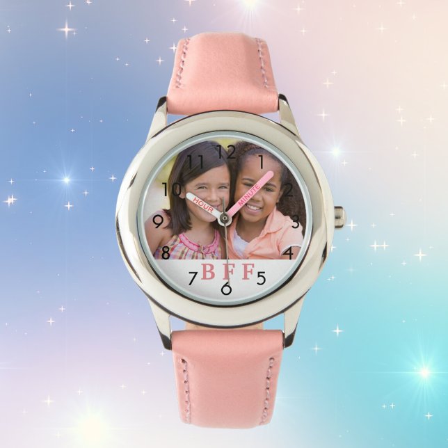 Custom photo BFF best friends forever girl pink Watch (Creator Uploaded)