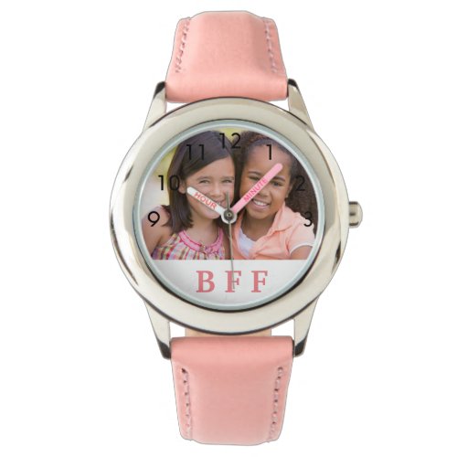 Custom photo BFF best friends forever girl pink Watch