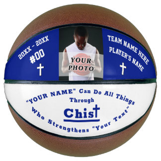 Custom Photo Bible Verse Basketball, Personalized Basketball