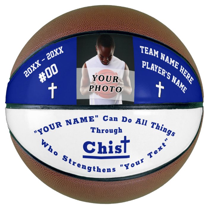 Custom Photo Bible Verse Basketball, Personalized Basketball