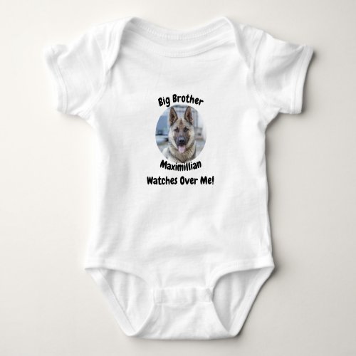 Custom Photo Big Brother Dog Baby Bodysuit