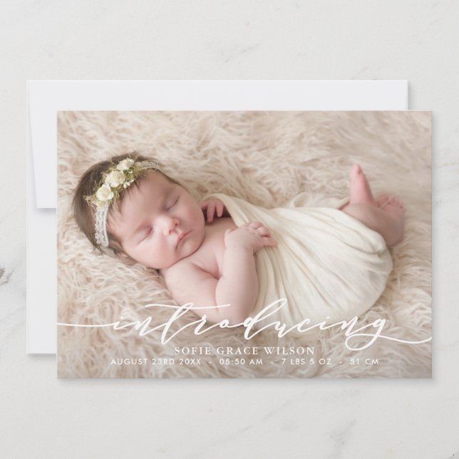 Custom Photo Birth Announcement (Front)