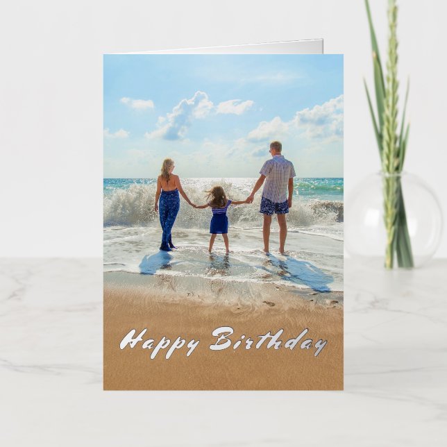 Custom Photo Birthday Card with Your Family Photos (Front)