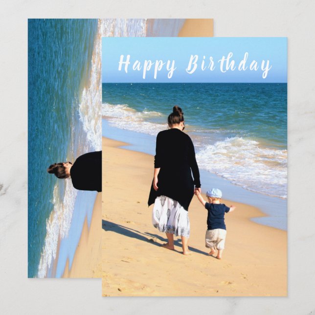 Custom Photo Birthday Card Your Photos and Text (Front/Back)