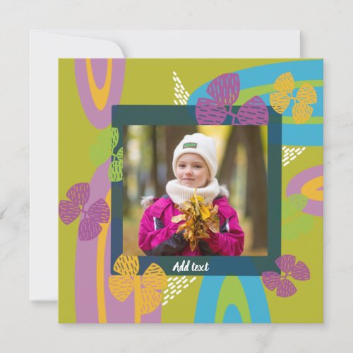 Custom photo birthday child cute colorful invitation