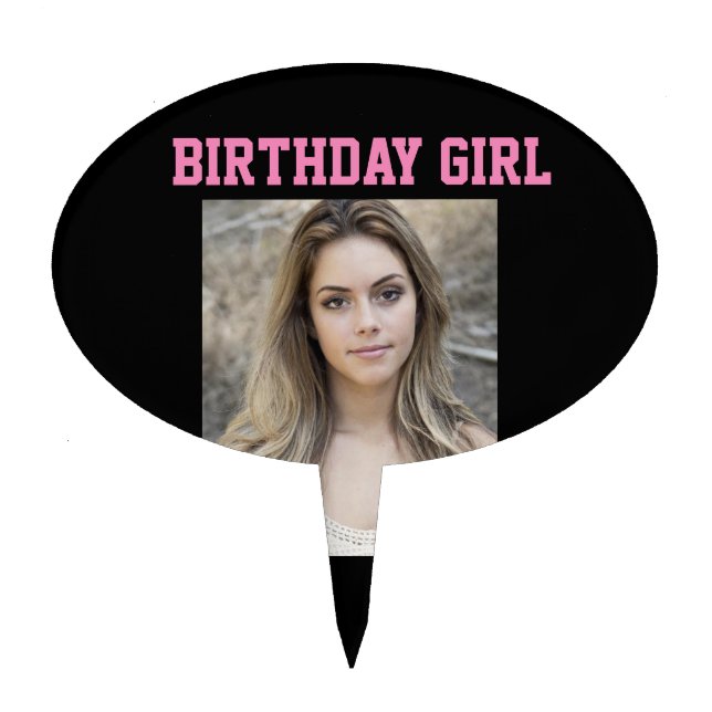 CUSTOM PHOTO BIRTHDAY GIRL TEEN CAKE TOPPERS (Front)