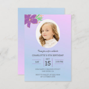 Custom Photo Birthday Invitation