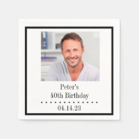 Custom Photo Birthday Paper Napkin