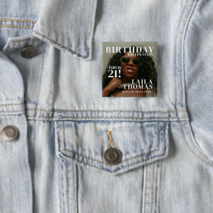Custom Photo Birthday Party Magazine Cover  Button