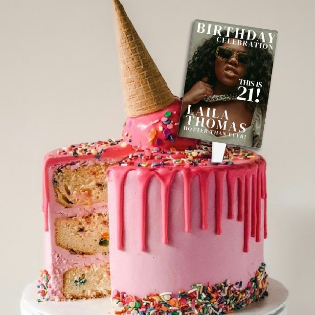 Custom Photo Birthday Party Magazine Cover  Cake Topper (Custom Photo Birthday Party Magazine Cover Cake Topper)