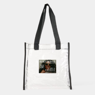 Custom Photo Birthday Party Magazine Cover  Clear Tote Bag