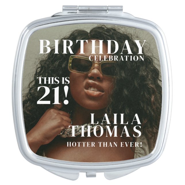 Custom Photo Birthday Party Magazine Cover  Compact Mirror (Front)