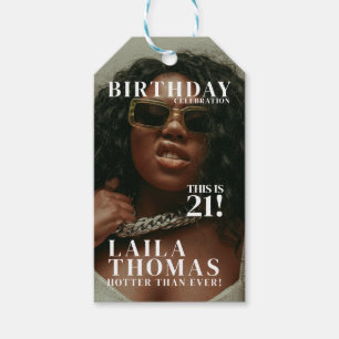 Custom Photo Birthday Party Magazine Cover Gift Tags