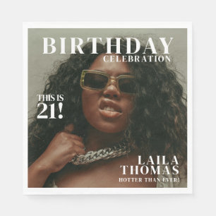 Custom Photo Birthday Party Magazine Cover Napkins
