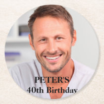 Custom Photo Birthday Party Round Paper Coaster Custom Photo Birthday Party Round Paper Coaster