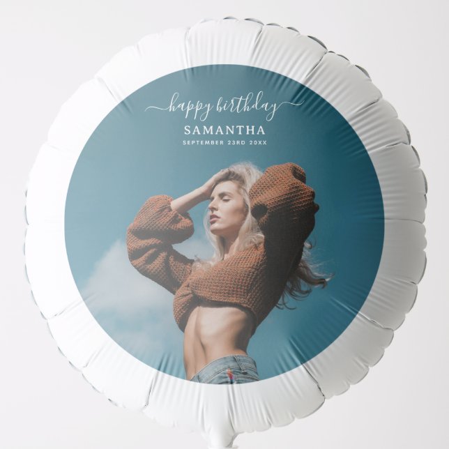 Custom Photo Birthday Party Selfie Picture Balloon (Front)