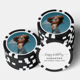 Custom Photo Birthday Party Selfie Picture Poker Chips