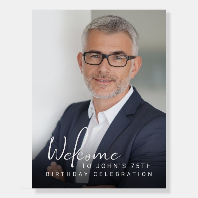 Custom Photo Birthday Party Welcome Foam Board (Front)