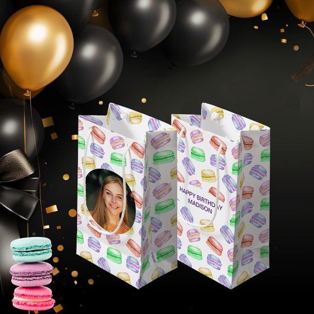 Custom Photo Birthday Pattern Cookies Macarons Small Gift Bag (Custom Photo Birthday Pattern Cookies Macarons Small Gift Bag)