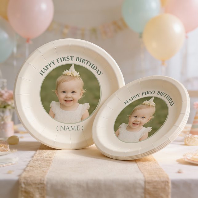Custom Photo Birthday Sticker -Personal Invitation Paper Plates (Creator Uploaded)